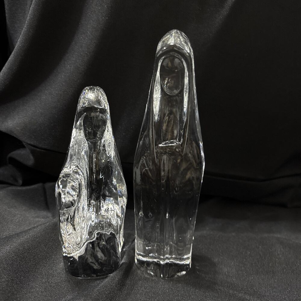 Vintage Dansk Full Lead Crystal Nativity pieces - Mary and Joseph ONLY